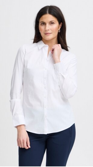 White women's shirt with long sleeves FRANSA