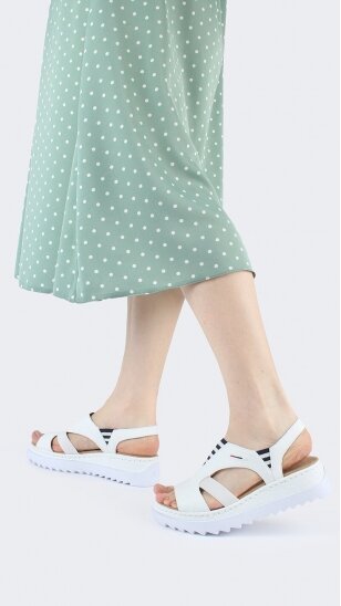 White platform sandals for women RIEKER