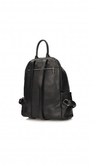 Elegant black genuine leather backpack – TOSCANIO