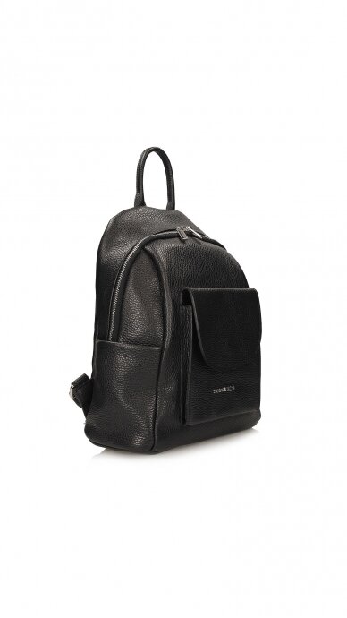 Elegant black genuine leather backpack – TOSCANIO 2