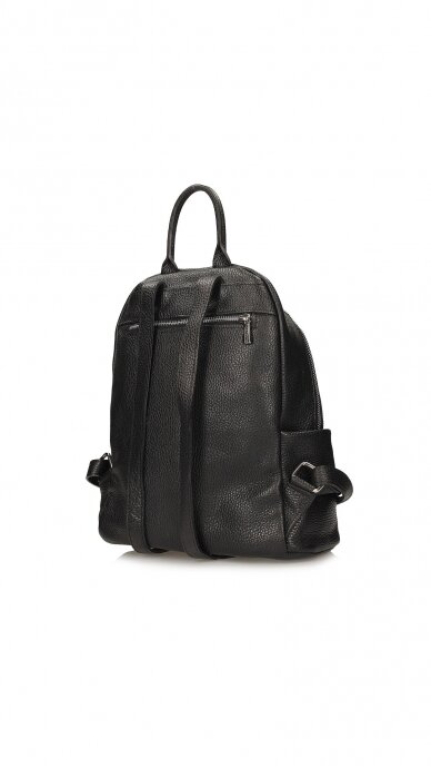 Elegant black genuine leather backpack – TOSCANIO 1