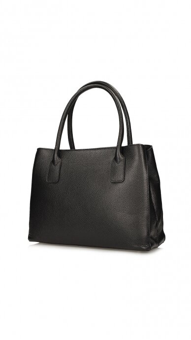 Elegant black genuine leather handbag - TOSCANIO 1