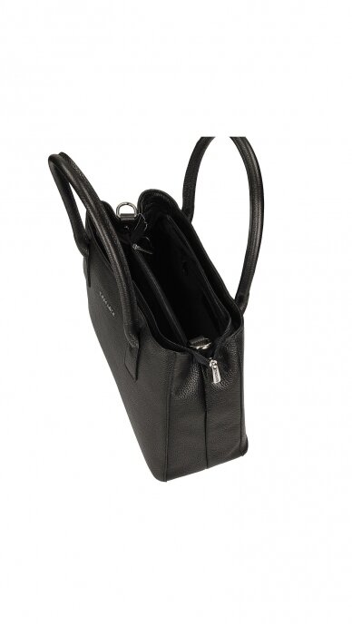 Elegant black genuine leather handbag - TOSCANIO 3