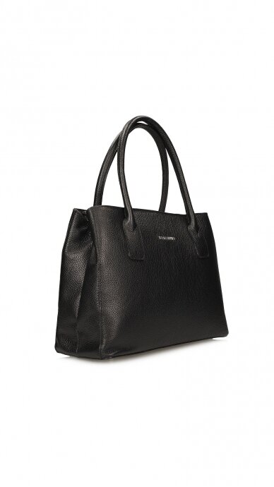 Elegant black genuine leather handbag - TOSCANIO 2