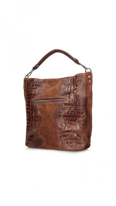 Elegant leather handbag with crocodile structure TOSCANIO 2