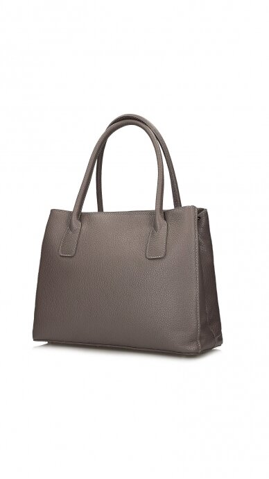 Elegant grey genuine leather handbag - TOSCANIO 1