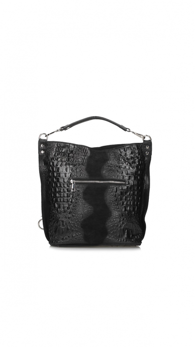 Elegant handbag with crocodile structure made of genuine leather TOSCANIO 1