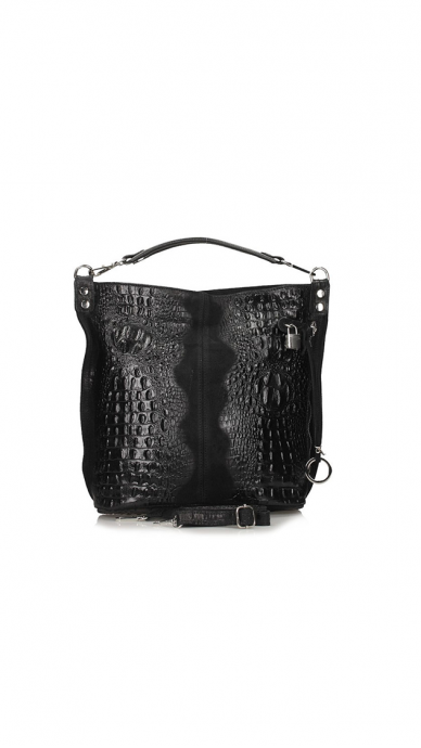 Elegant handbag with crocodile structure made of genuine leather TOSCANIO