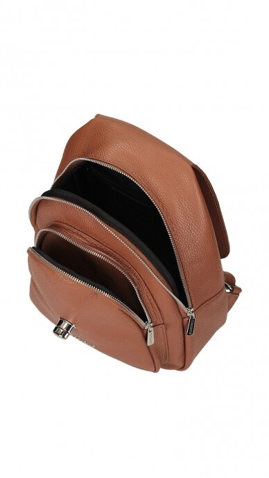 Elegant Brown Genuine Leather Backpack - TOSCANIO 3