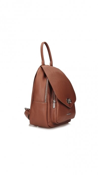 Elegant Brown Genuine Leather Backpack - TOSCANIO 2