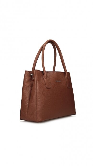 Elegant brown genuine leather handbag - TOSCANIO 2