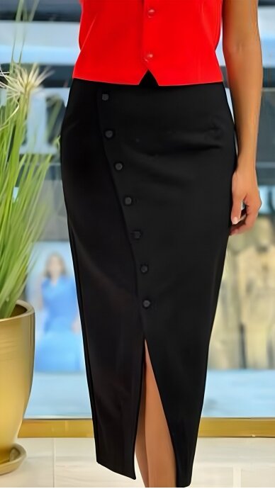 Elegant black skirt with buttons - MIRA MIA 2