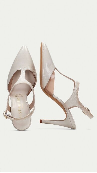 Elegant white leather high-heeled shoes HISPANITAS 2