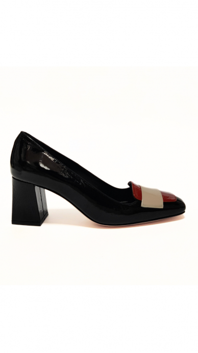 Elegant black lacquered high-heeled shoes MARIO MUZI 3