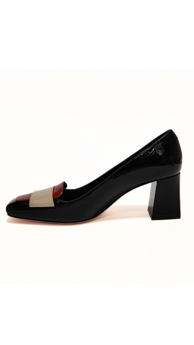 Elegant black lacquered high-heeled shoes MARIO MUZI 4