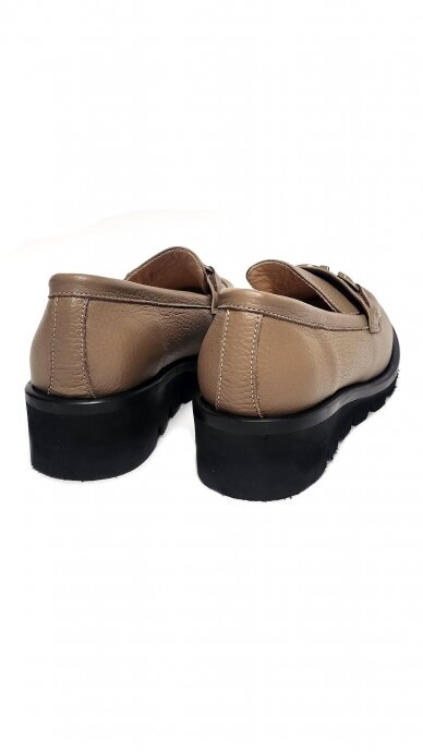 Elegant beige leather loafers - MARIO MUZI 2