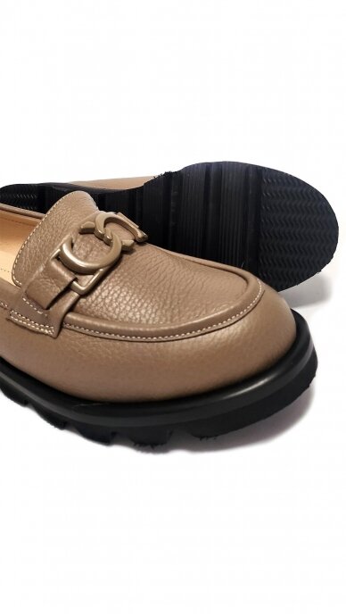 Elegant beige leather loafers - MARIO MUZI 3