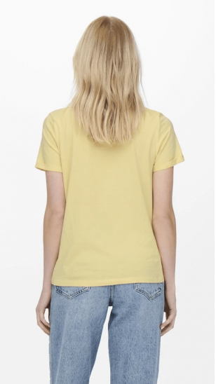 Yellow cotton t-shirt for women - ONLY