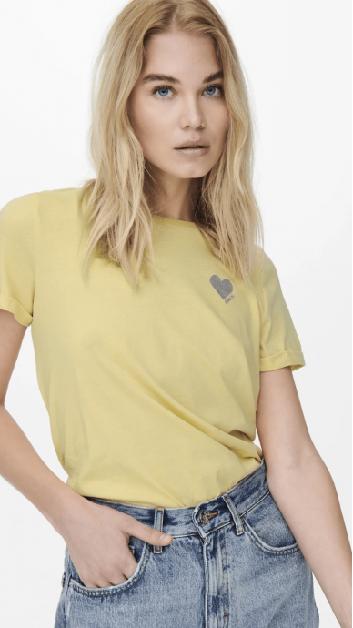 Yellow cotton t-shirt for women - ONLY 3