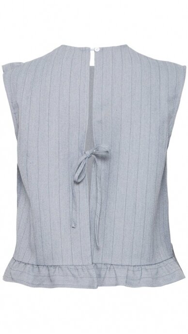 ICHI ruffled striped vest 5