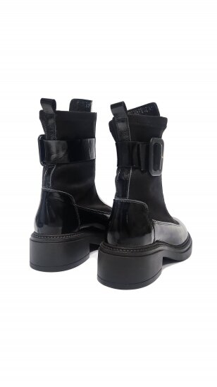 Black patent boots with zipper MARIO MUZI