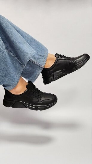 Black leather casual shoes AVANTA COMFORT