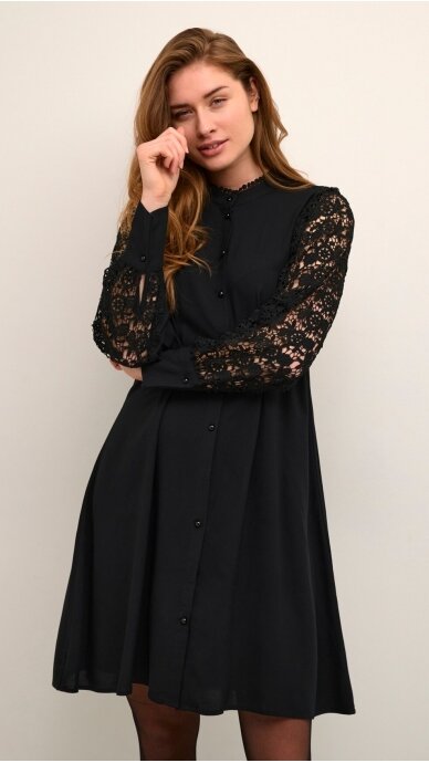 Black dress with lace sleeves – CULTURE