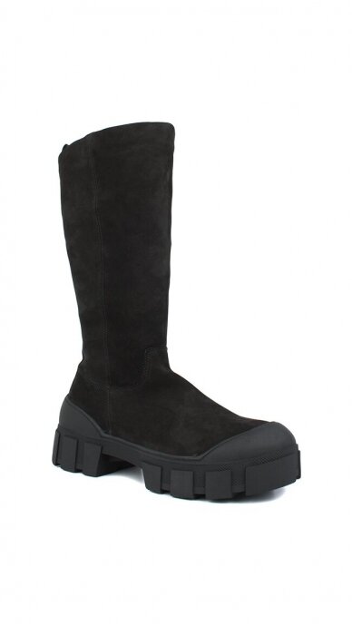 Black leather boots for women CAPRICE 26605-29