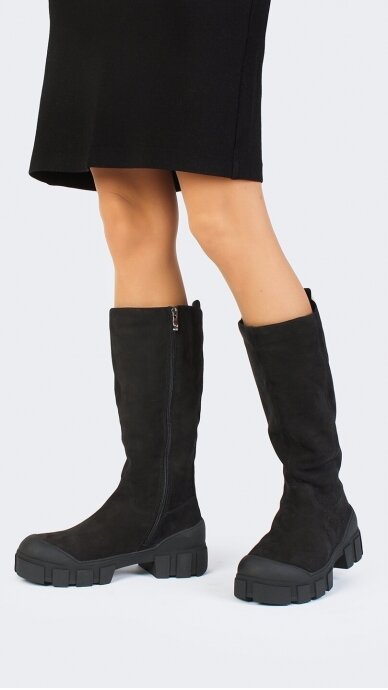 Black leather boots for women CAPRICE 26605-29 4