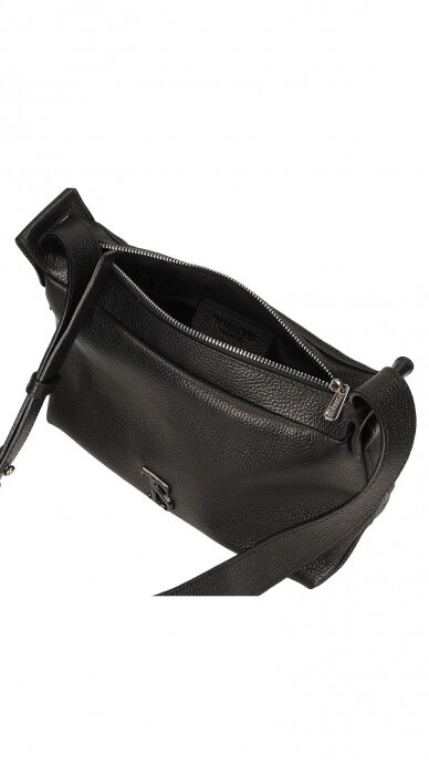 Compact black leather handbag TOSCANIO 2