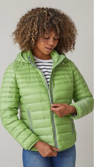 Lightweight down jacket with hood JADE KIWI