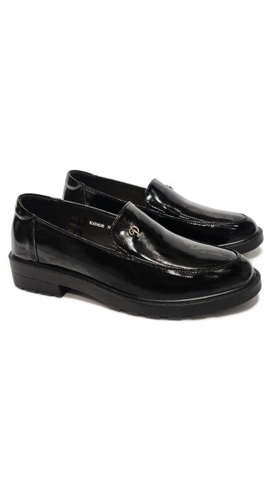 LORETTA VITALE elegant black patent leather moccasins 2