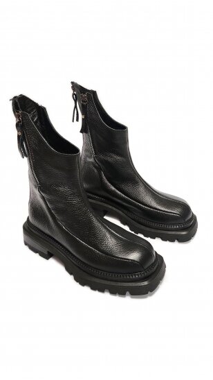 MAGZA stylish black leather platform boots