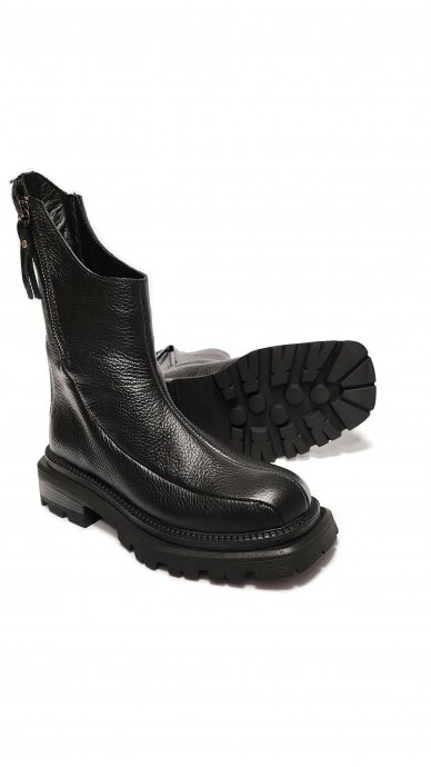 MAGZA stylish black leather platform boots 2