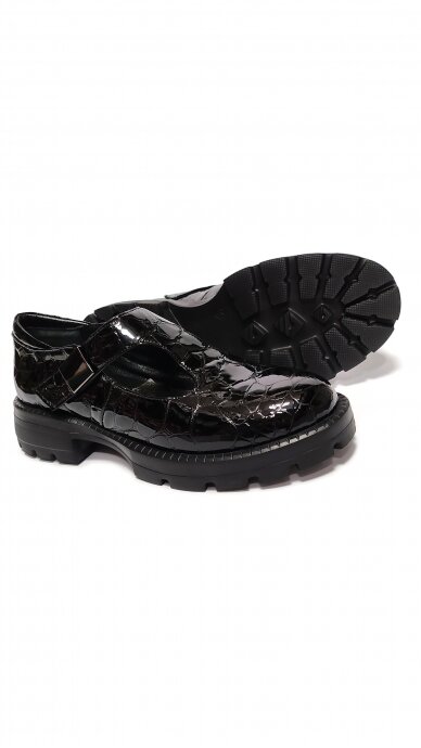 MARIO MUZI natural patent leather shoes with velcro closure 3