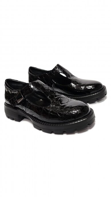 MARIO MUZI natural patent leather shoes with velcro closure 2