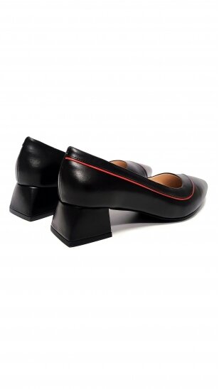 Women's black leather shoes with red accent MARIO MUZI