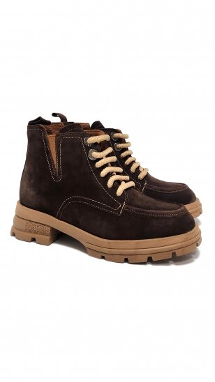 Women's brown nubuck boots with muton MARIO MUZI