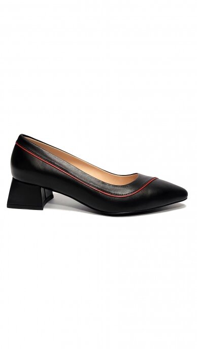 Women's black leather shoes with red accent MARIO MUZI 3