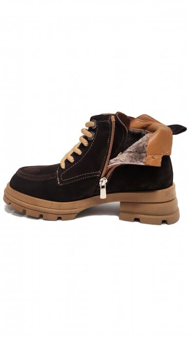 Women's brown nubuck boots with muton MARIO MUZI 3