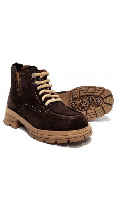 Women's brown nubuck boots with muton MARIO MUZI 2