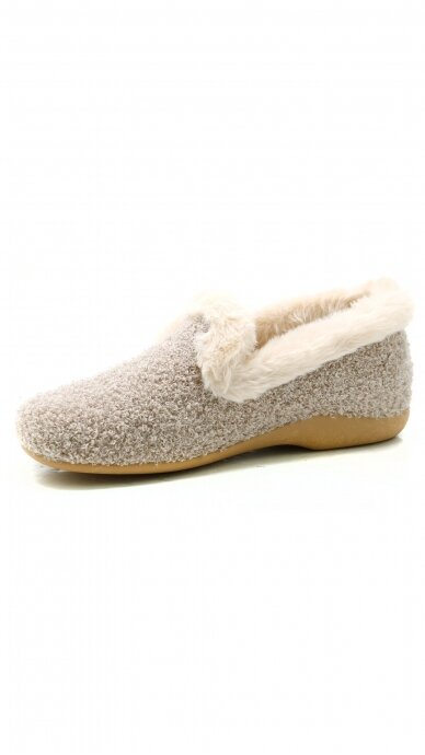 Women's textile house shoes with fur - SANITAL FLEX 2