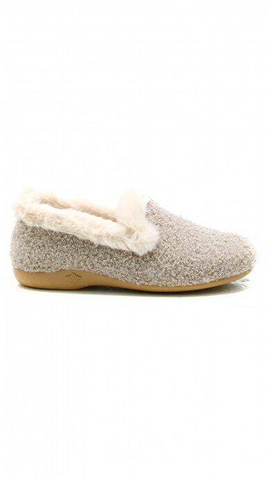 Women's textile house shoes with fur - SANITAL FLEX 1