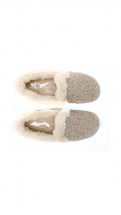 Women's textile house shoes with fur - SANITAL FLEX 3