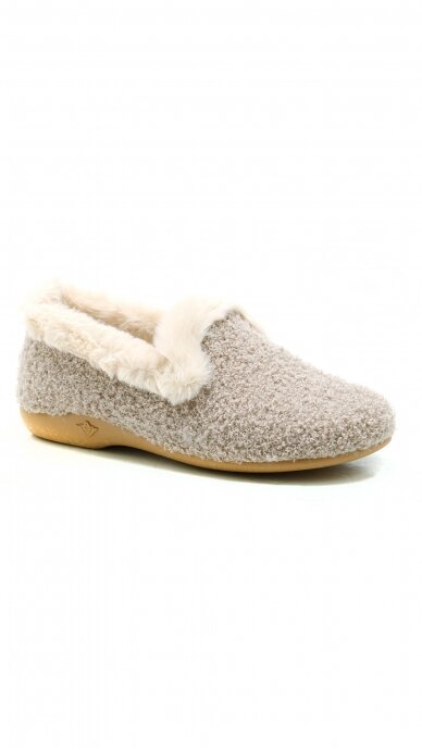 Women's textile house shoes with fur - SANITAL FLEX