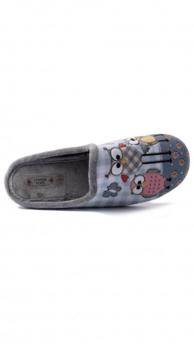 Women's blue slippers with owl decor - SANITAL FLEX 3