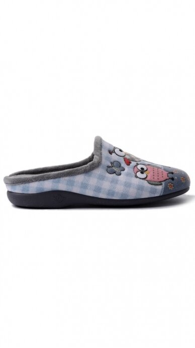 Women's blue slippers with owl decor - SANITAL FLEX 2