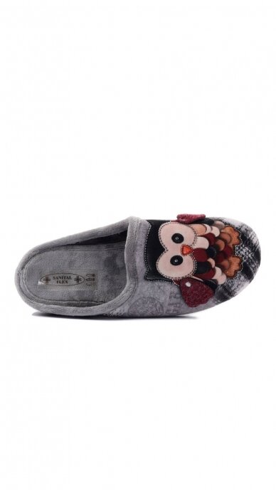 Women's textile slippers with an owl design - SANITAL FLEX 5