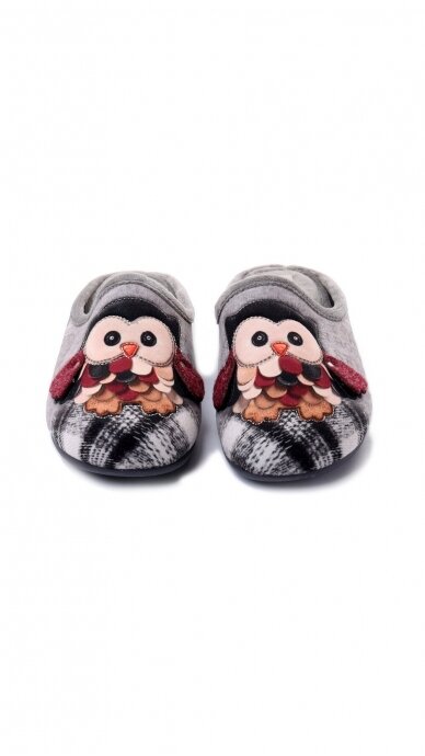 Women's textile slippers with an owl design - SANITAL FLEX 4