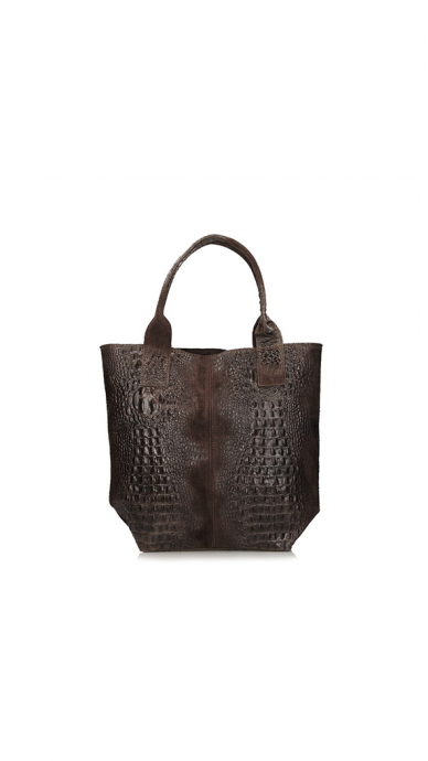 Leather handbag with crocodile structure TOSCANIO 1